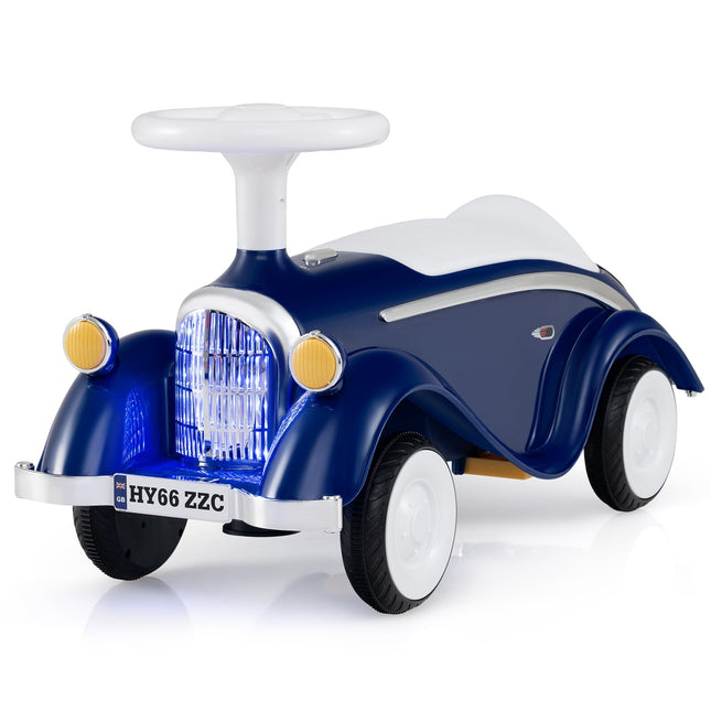 Kinder-Rutschauto mit Hupe, LED-Lichtern, Dunkelblau