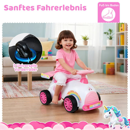 Toddler Ride-On Car with Music & Storage – Unicorn Theme