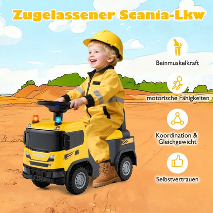 Toddler Ride-On Car with Steering Wheel & Storage