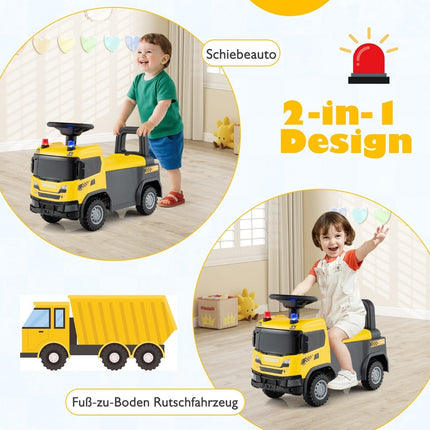 Toddler Ride-On Car with Steering Wheel & Storage
