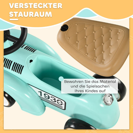 Kleinkind-Rutschauto mit Stauraum, Kippsicherung, Grün