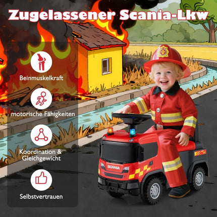 Toddler Ride-On Police Car with Steering & Storage
