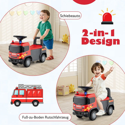 Toddler Ride-On Police Car with Steering & Storage