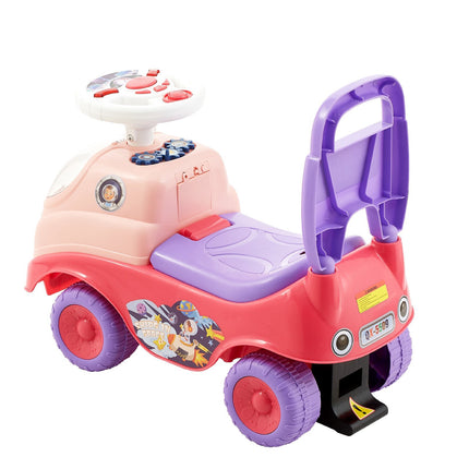 Toddler Ride-On Push Car, Horn Music, Storage, Pink