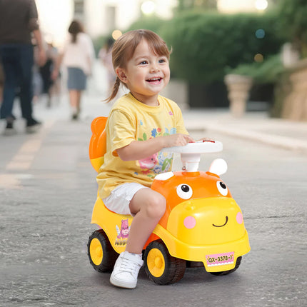 Toddler Ride-On Push Car With Horn, Music, Storage