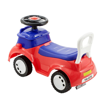 Toddler Ride-On Push Car with Music, Storage, Red