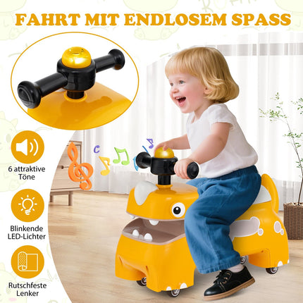 Toddler Ride-On Toy with Storage, Lights & Sounds