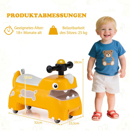 Toddler Ride-On Toy with Storage, Lights & Sounds