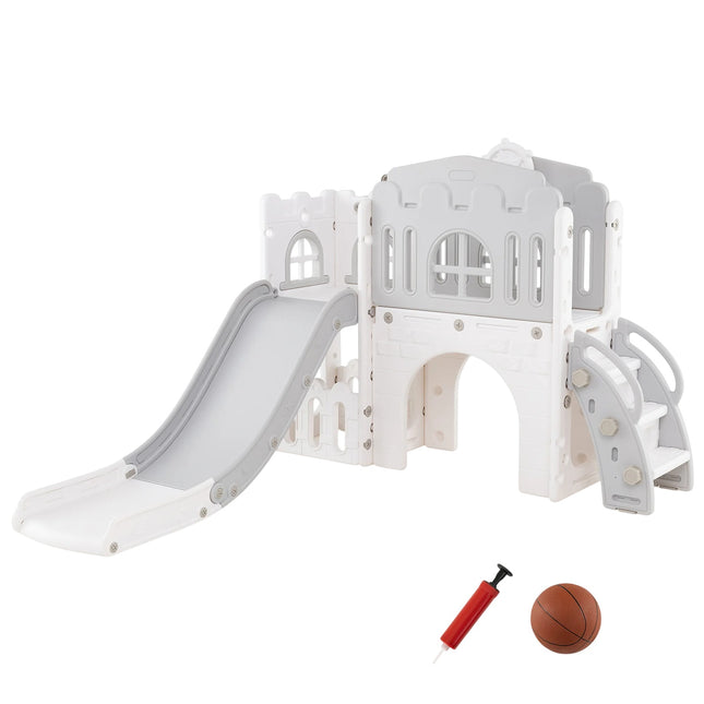 Kleinkinderrutsche 9-in-1 Spielset mit Basketball & Tunnel