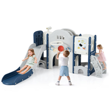 Toddler Slide & Climber Playset with Basketball Hoop