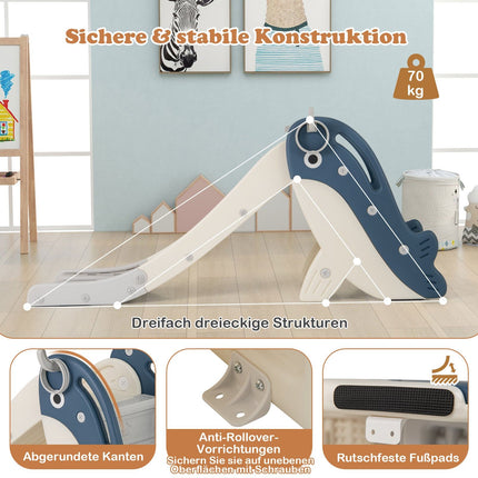 Toddler Slide Set with Basketball & Ring Toss, Foldable