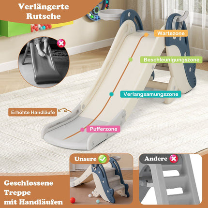 Toddler Slide Set with Basketball & Ring Toss, Foldable
