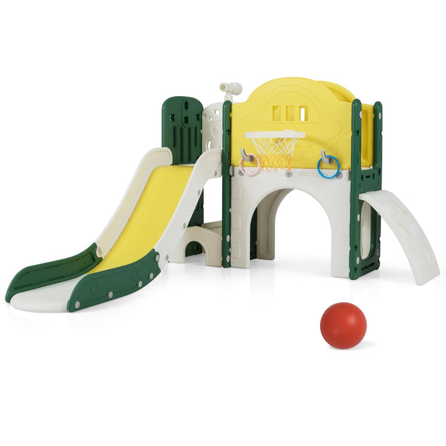 Kleinkind-Rutschbahn-Set mit Klettergerüst & Tunnel – 9-in-1 Indoor-Spielplatz