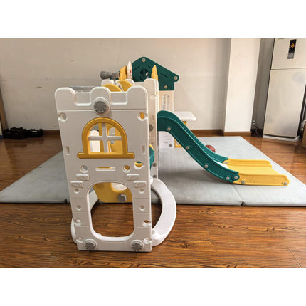 Toddler Slide and Swing Set 11-in-1 with Playhouse, Tunnel, Basketball Hoop