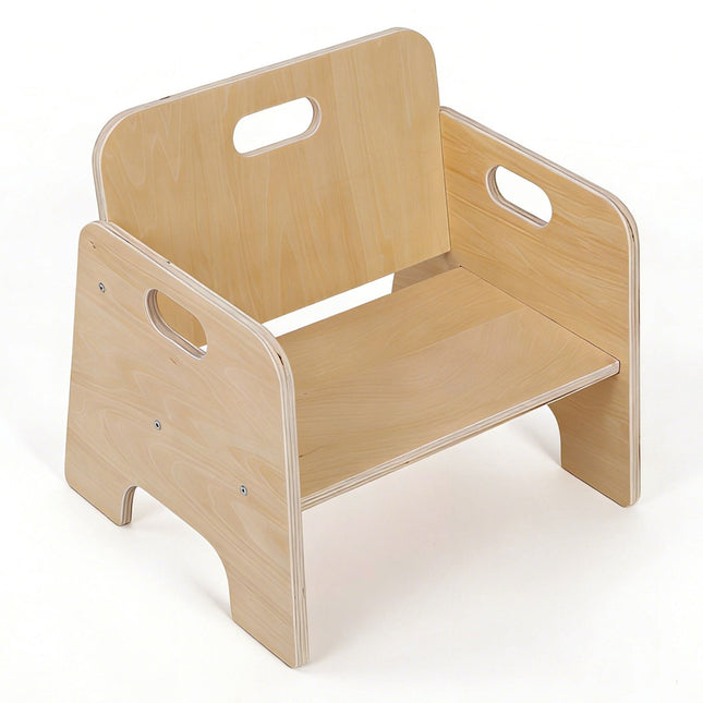Toddler Stool, Engineered Wood, Natural, 1 Year+