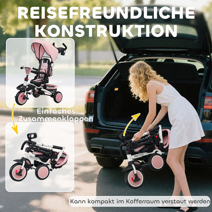 Kleinkind-Dreirad, 6-in-1, verstellbarer Sitz, faltbar