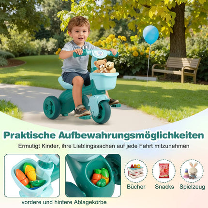 Kleinkind-Dreirad mit Lenkeinschlagbegrenzung, Klingel, ergonomischem Sitz