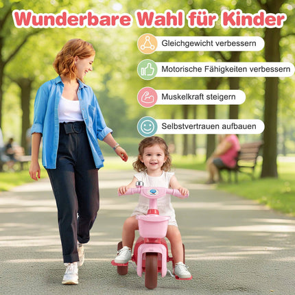 Toddler Tricycle with Limited Steering, Pink, Ergonomic Seat