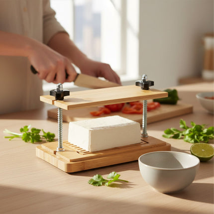 Tofu Press, Bamboo & Stainless Steel, Adjustable