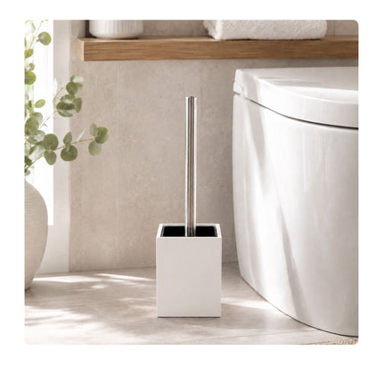 Toilet Brush & Holder Set, Bamboo & Stainless Steel