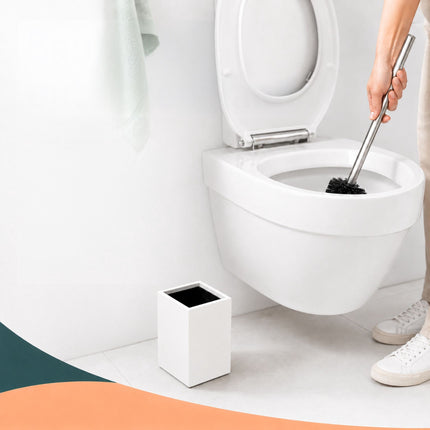 Toilet Brush & Holder Set, Bamboo & Stainless Steel