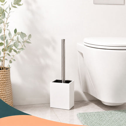 Toilet Brush & Holder Set, Bamboo & Stainless Steel