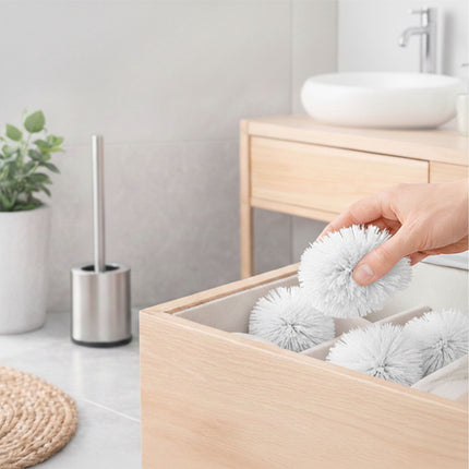 Toilettenbürste mit 5 austauschbaren Köpfen, 8 cm