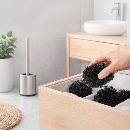 Toilettenbürste mit 5 Ersatzköpfen, Ø8 cm