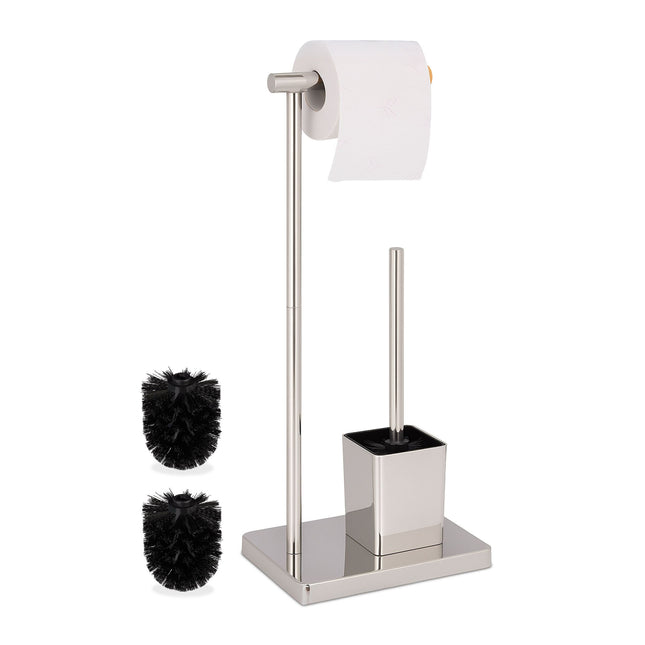 Toilettenbürstenhalter mit 2 Ersatzbürstenköpfen