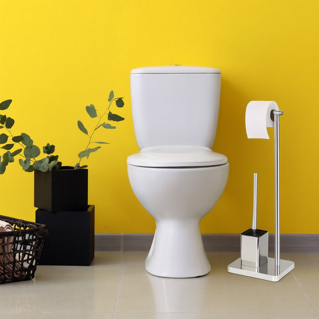 Toilettenbürstenhalter mit 2 Ersatzbürstenköpfen