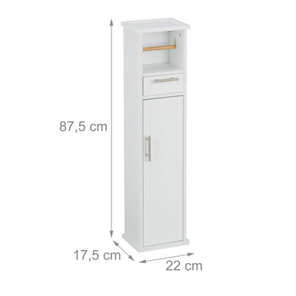 Skříňka nad WC s úložným prostorem a držákem papíru