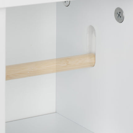 Skříňka nad WC s úložným prostorem a držákem papíru