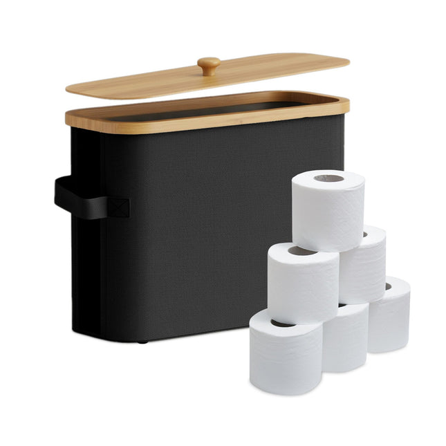 Toilet Paper Holder, Square Fabric, Holds 12 Rolls