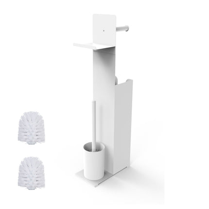 Toilet Paper Holder with Spare Roll and Brush Stand