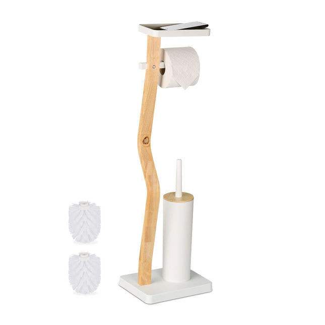 Toilettenpapierhalter- & Bürstenset mit Ablage