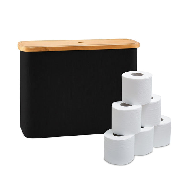 Toilettenpapierhalter, Stoff und Bambus, für 12 Rollen