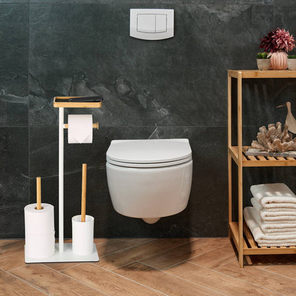 Toilettenpapierhalter und Bürstengarnitur mit Ablage