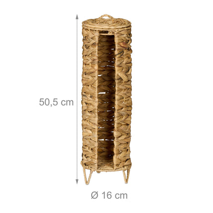 Toilet Roll Holder for 4 Rolls, Water Hyacinth Woven