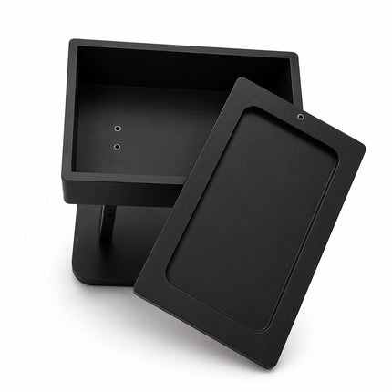 Toilet Roll Holder with Storage Shelf – Black Bamboo