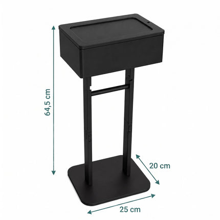 Toilet Roll Holder with Storage Shelf – Black Bamboo