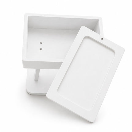 Toilet Roll Holder with Storage Shelf – White, Bamboo