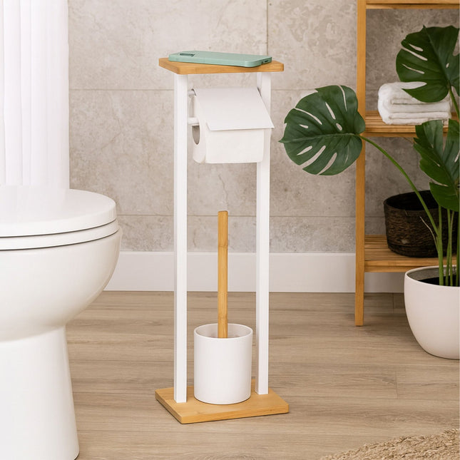 Toiletset met plank - Bamboe accenten, vrijstaand