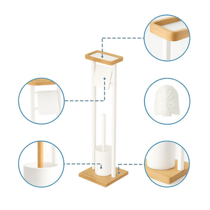 Toiletten-Set mit Ablage – Bambus-Akzente, freistehend