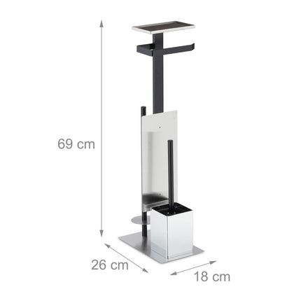 Toiletten-Set mit Ablage in Mattschwarz