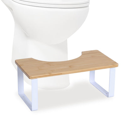 Toilettenhocker, Bambus & Metall, rutschfest