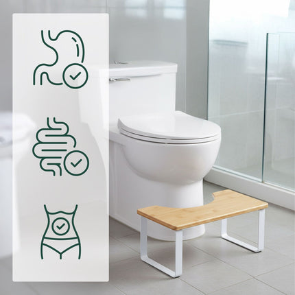 Toilettenhocker, Bambus & Metall, rutschfest
