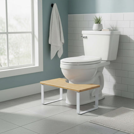 Toilettenhocker, Bambus & Metall, rutschfest
