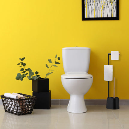 Chaise de toilette en bambou et acier inoxydable