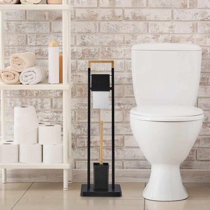 Toilettenstuhl aus Bambus und Edelstahl