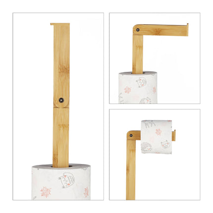 Toilettenpapierhalter aus Bambus stehend